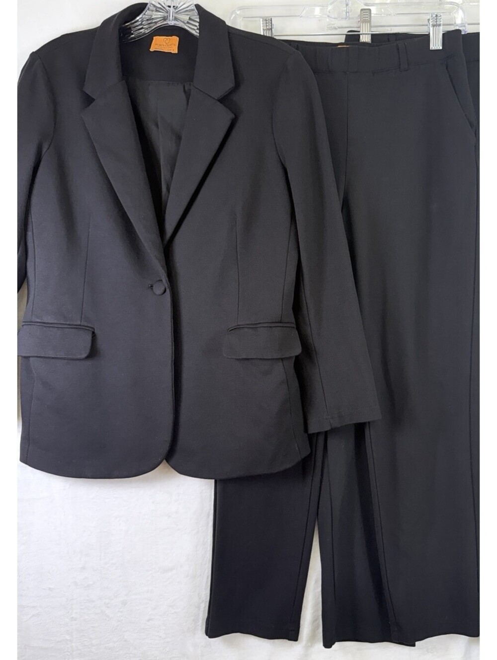 Mary Crafts Blazer Pants Set Black 8 Womens Knit Marycrafts Pant Suit Ponte Knit